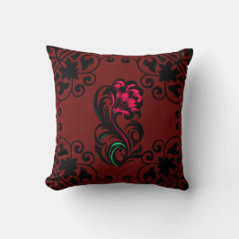 Elegant Crimson Paisley Custom Soft Kissen