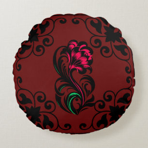Elegant Crimson Paisley Custom Soft Rundes Kissen