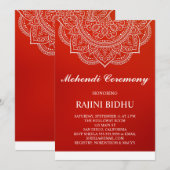 Elegant Crimson Paisley Indian Mehndi Zeremonie (Vorne/Hinten)