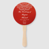Elegant Crimson Paisley Indian Wedding Program Fächer (Vorderseite)