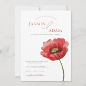 Elegant Crimson Red Poppy Floral Wedding Einladung (Vorderseite)