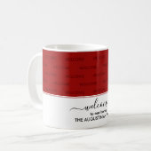 Elegant Crimson Red WELCOME ZU UNSEREM ZUHAUSE Gas Kaffeetasse (Vorderseite Links)