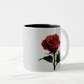 Elegant Crimson Rose Zweifarbige Tasse (VorderseiteRechts)