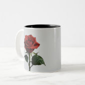 Elegant Crimson Rose Zweifarbige Tasse (Vorderseite Links)