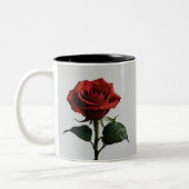 Elegant Crimson Rose Zweifarbige Tasse (Links)