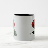 Elegant Crimson Rose Zweifarbige Tasse (Mittel)