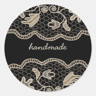 Elegant Crochet Lace Runder Aufkleber