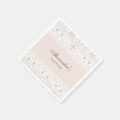 Elegant Cross Christening Christian Baptism Serviette (Ecke)