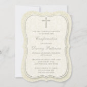 Elegant Cross Heilige Kommunion oder Bestätigung Einladung (Vorderseite)