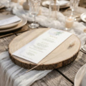 Elegant Cross Sage Botanical Watercolor Baptism Menükarte