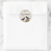 Elegant Crow Halloween Runder Aufkleber (Tasche)
