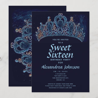 Elegant Crown 16 . Geburtstag 16. Geburtstag Einladung