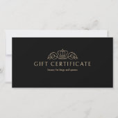 Elegant Crown Salon Black Beige Gift Certificate (Vorderseite)