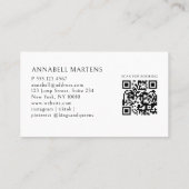 Elegant Crown Salon Light Brown QR Code Visitenkarte (Rückseite)