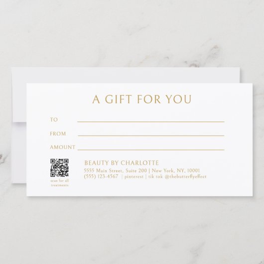 Elegant Crown Salon White Gift Certificate (Rückseite)