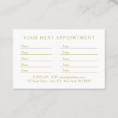 Elegant Crown Salon White Terminkarte (Rückseite)