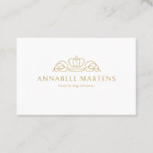 Elegant Crown Salon White Terminkarte (Vorderseite)