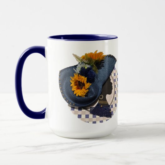 ELEGANT CROWNS - BLAUE SONNENBLUME TASSE (Links)