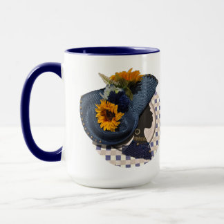 ELEGANT CROWNS - BLUE SUNFLOWER TASSE