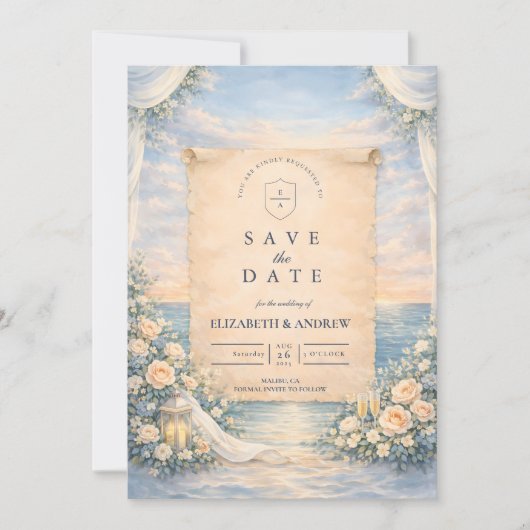 Elegant Cruise Ship Wedding Save The Date (Vorderseite)