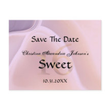 Elegant Crystal Pink Sweet 16 Save the Date