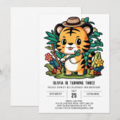 Elegant Cub Tiger Digital Geburtstag Einladung (Vorne/Hinten)