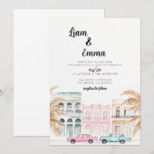 Elegant Cuba Havana Wedding Einladung (Vorne/Hinten)