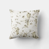 Elegant Cupid Angels Beige Weiße Blumenzunge Kissen (Rückseite)