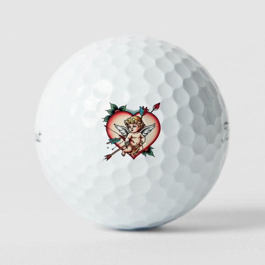 Elegant Cupid Arrow Tattoo Golfball (Vorderseite)