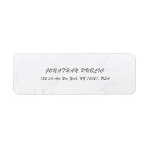 Elegant Cursive Brush Script White Marble Simple