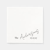 Elegant Cursive Custom Text Simple Wedding Serviette (Vorderseite)