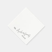 Elegant Cursive Custom Text Simple Wedding Serviette (Ecke)