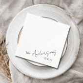 Elegant Cursive Custom Text Simple Wedding Serviette