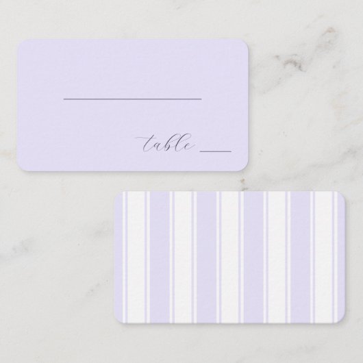 "Elegant Cursive Lavender Minimalist" Platzkarte (Vorne/Hinten)