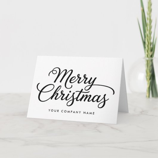 Elegant Cursive Script Merry Christmas Feiertagskarte (Vorderseite)