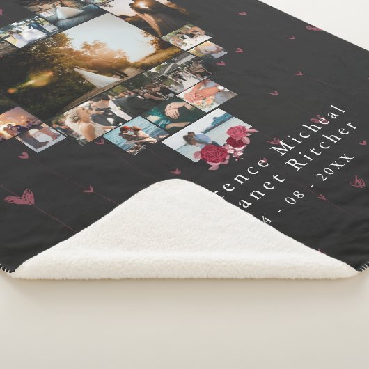Elegant Custom 18 Foto Herz geformt für sie Sherpadecke (3/4)
