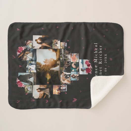 Elegant Custom 18 Foto Herz geformt für sie Sherpadecke (Vorderseite (Horizontal))