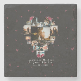 Elegant Custom 18 Foto Herz geformt für sie Steinuntersetzer