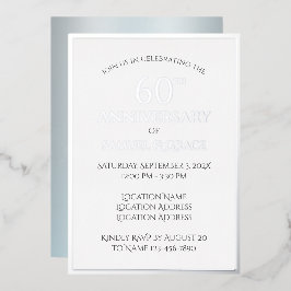 Elegant Custom 60. Hochzeitsszenario-Party Folieneinladung