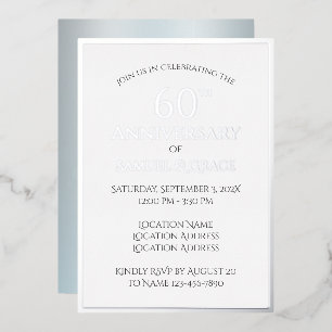 Elegant Custom 60. Hochzeitsszenario-Party Folieneinladung