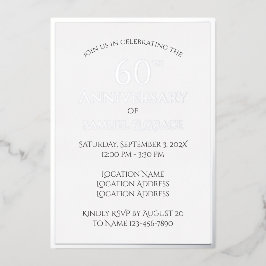 Elegant Custom 60. Hochzeitsszenario-Party Folieneinladung