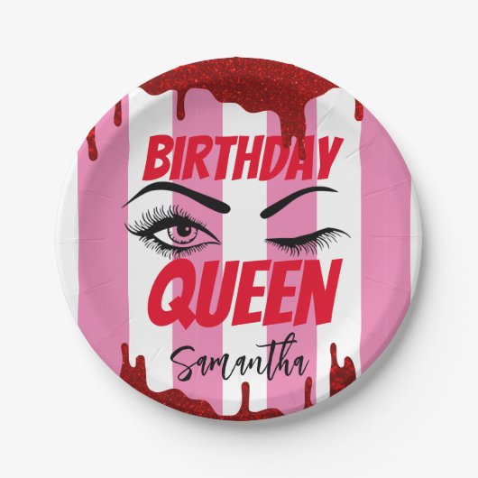 Elegant Custom Birthday 18. | 21. | 40. | 50. Pappteller (Vorderseite)