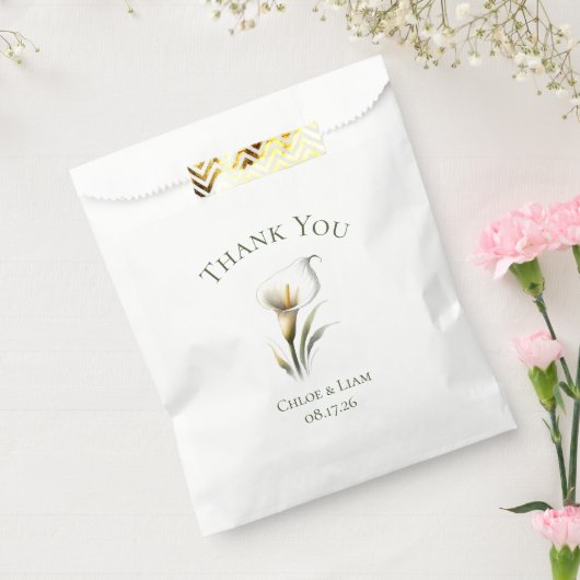 Elegant Custom Calla Lily Blume Wedding Vielen Dan Geschenktütchen (Versiegelt)