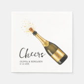 Elegant Custom Champagne Wedding Napkins with Name Serviette (Vorderseite)
