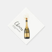 Elegant Custom Champagne Wedding Napkins with Name Serviette (Ecke)
