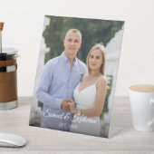 Elegant Custom Couple Photo Script Name Valentine Sockelschild (In SItu)