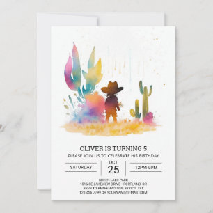 Elegant Custom Cowboy Birthday Einladung