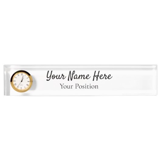 Elegant Custom Desk Name Plate Sign Namensplakette (Vorderseite)