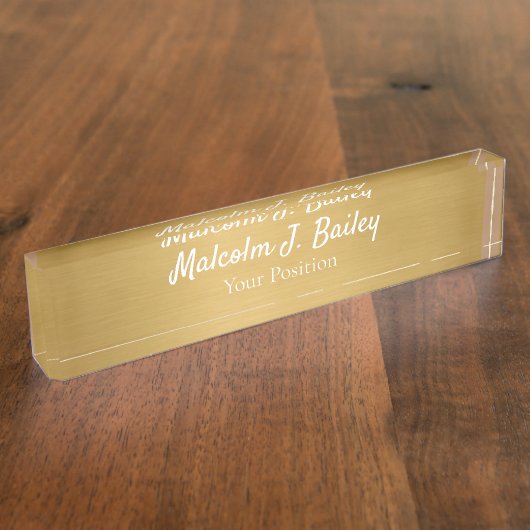Elegant Custom Desk Name Plate Sign Namensplakette (Seite)