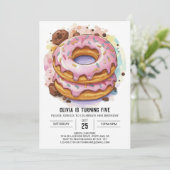 Elegant Custom Donuts Geburtstag Einladung (Stehend Vorderseite)